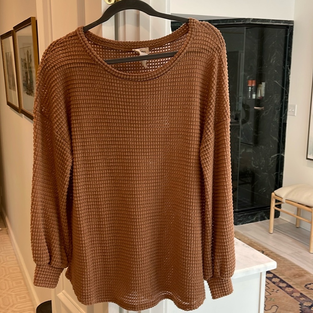 Bibi Waffle Long-sleeve Top